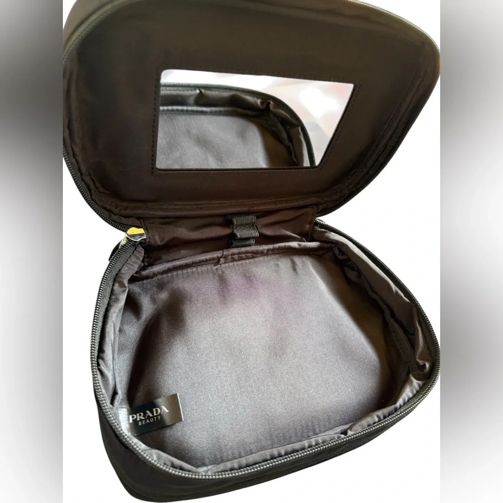 New in Dust Bag Prada Beauty GWP Handles Vanity w/ Mirror & 2 Pockets